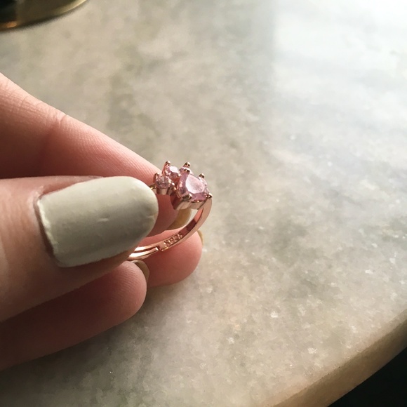 Sterling Silver Paw Print Stone Rose Gold  Ring - Picture 3 of 7